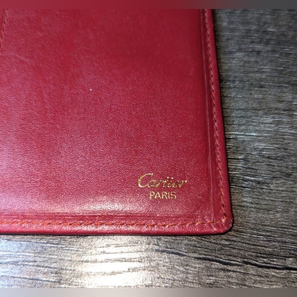 Cartier | Must De Cartier Burgundy Leather "Double C" Logo Long Bifold Wallet - Picture 4 of 11